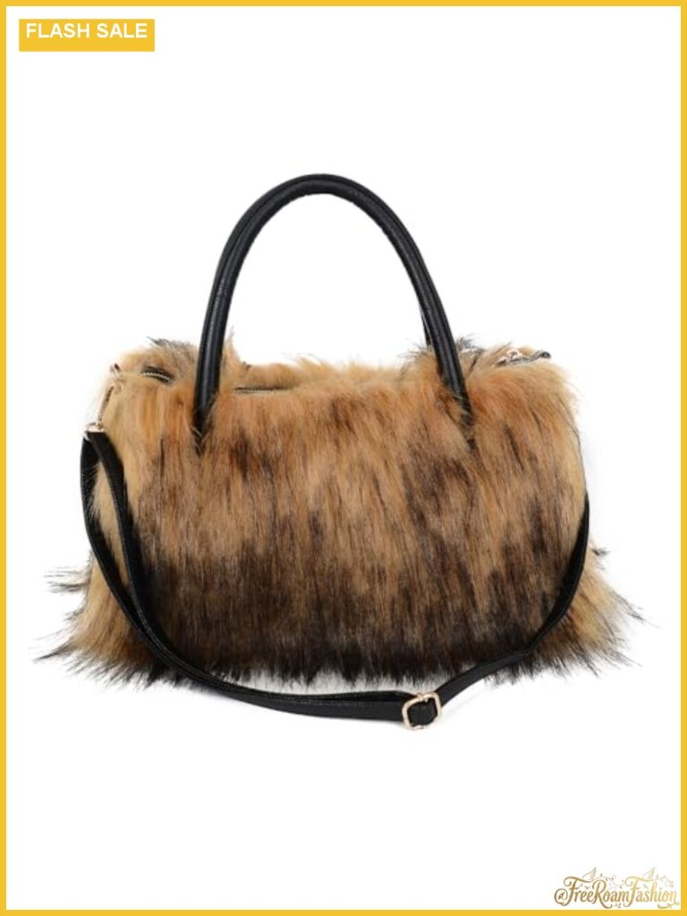 Faux Fur Shoulder Bag Furry Purse Handbag Crossbody with Strap